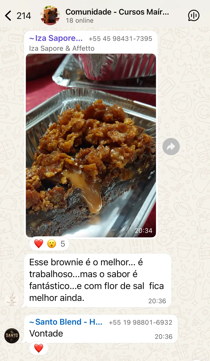 Print do grupo exclusivo de alunos no WhatsApp