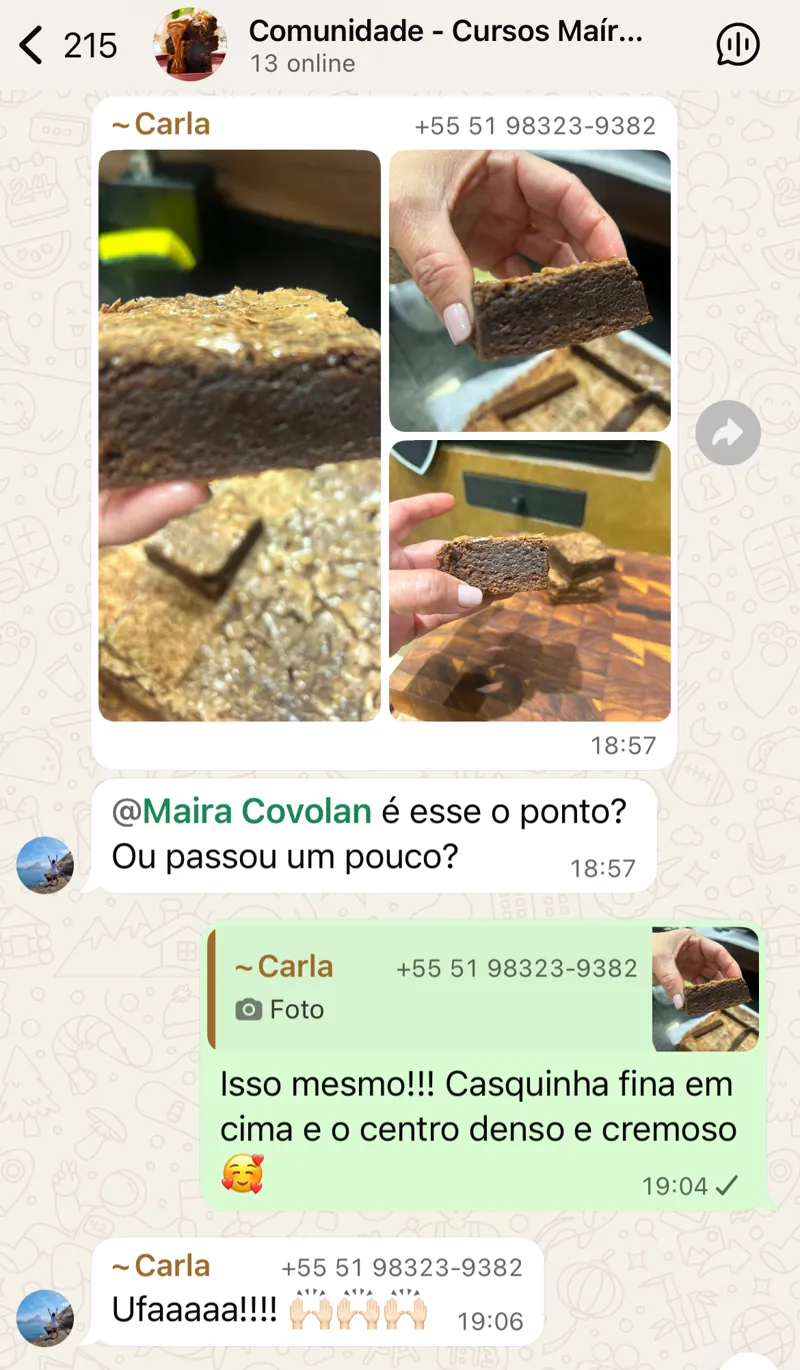 Print do grupo exclusivo de alunos no WhatsApp