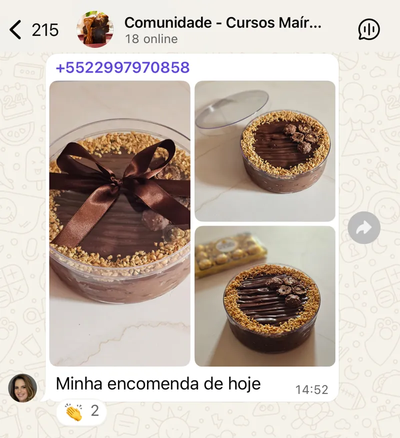 Print do grupo exclusivo de alunos no WhatsApp