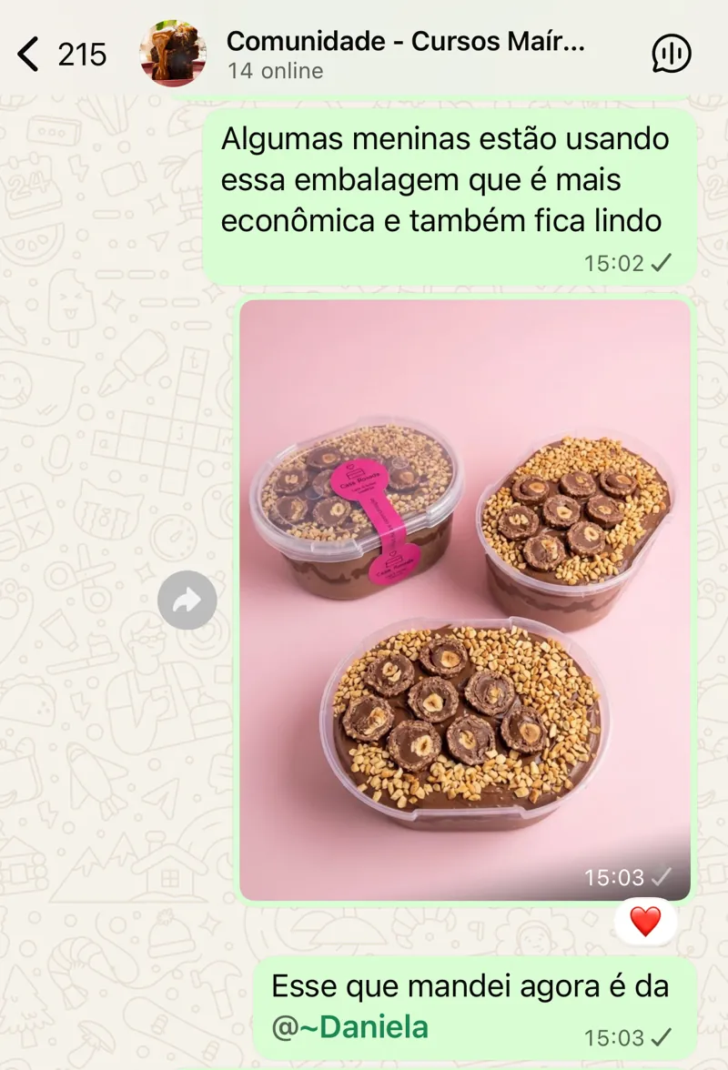 Print do grupo exclusivo de alunos no WhatsApp