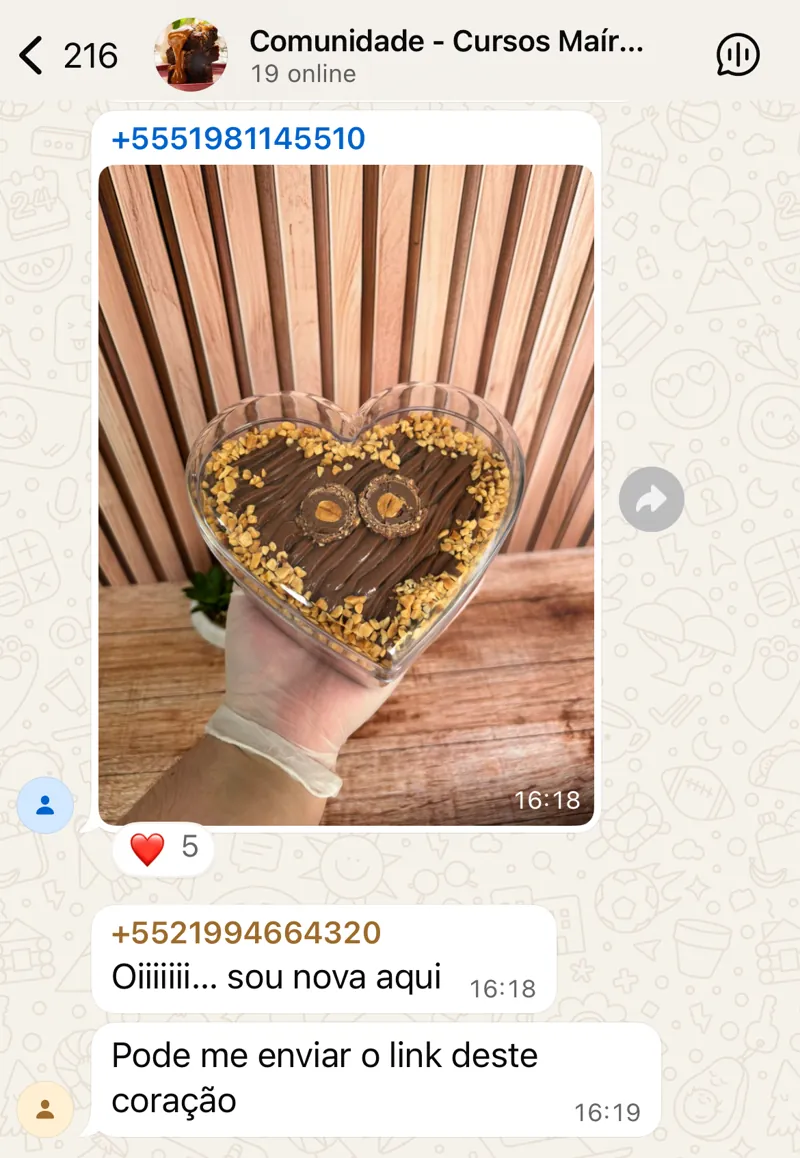 Print do grupo exclusivo de alunos no WhatsApp