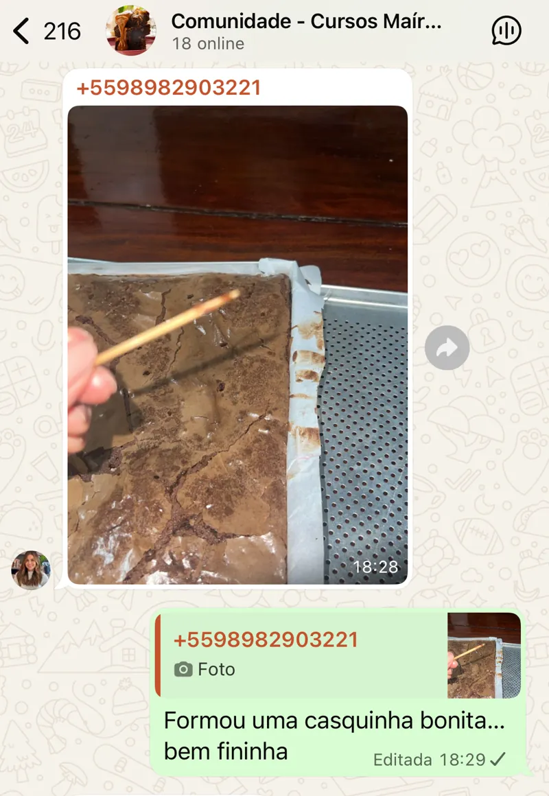 Print do grupo exclusivo de alunos no WhatsApp