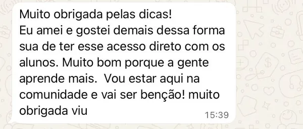 Depoimento de aluna do método Uma Base Mil Brownies