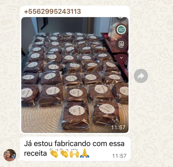 Depoimento de aluna do método Uma Base Mil Brownies