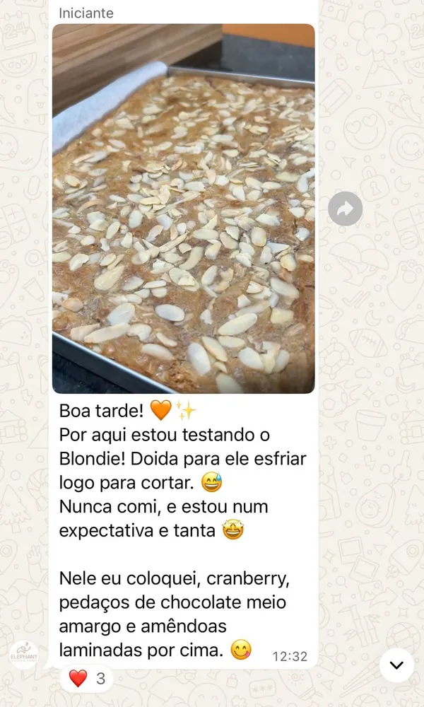 Depoimento de aluna do método Uma Base Mil Brownies