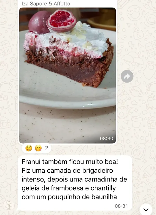 Depoimento de aluna do método Uma Base Mil Brownies